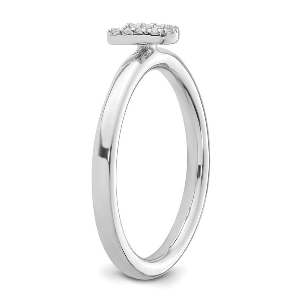 Kazi Luxury 14k White Gold Stackable Diamond Init… - image 6